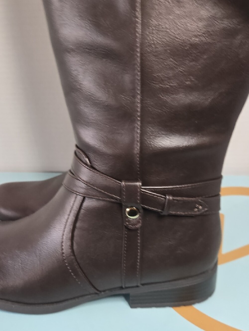 NEW Life Stride Dark Brown Wide Calf Knee-High Heeled Boots - Picture 5 of 8